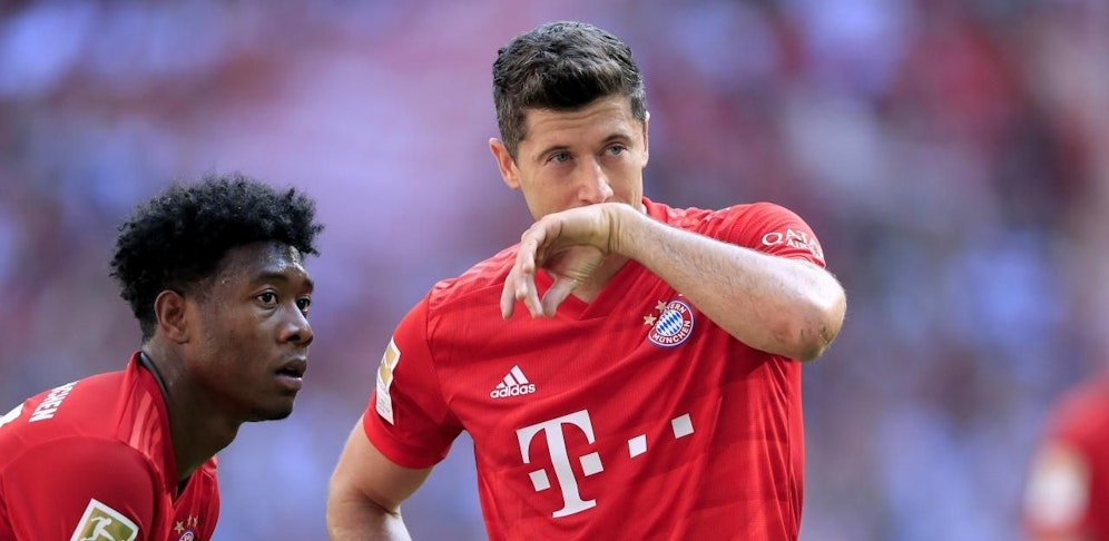 David Alaba und Robert Lewandowski. Beide sind mit dem Gehaltsranking im Klub wohl nicht ganz glücklich.