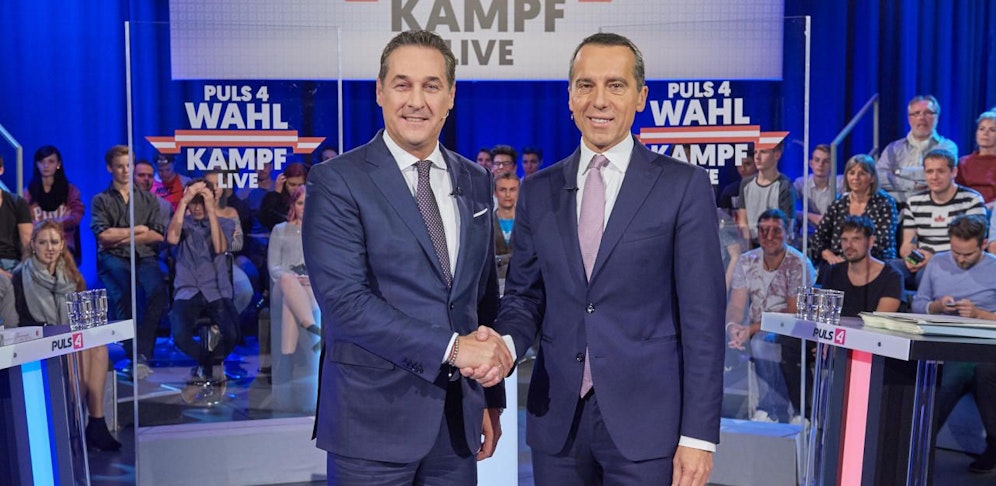 FPÖ-Chef Heinz-Christian Strache und SPÖ-Chef Chrsitian Kern