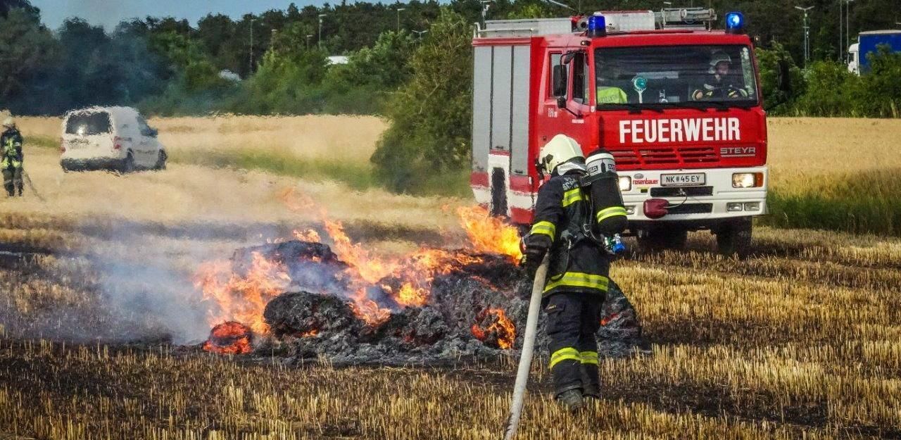 Heute.at - 5 Hektar Feld in Vollbrand: 80 Florianis im Einsatz