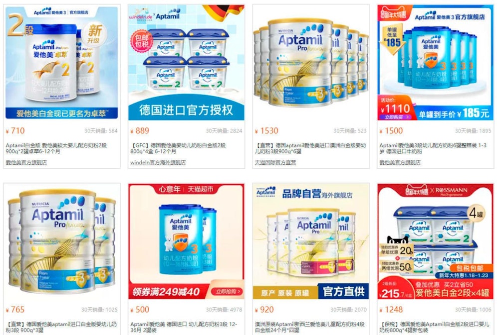 Hier wird Babymilch in China verkauft.