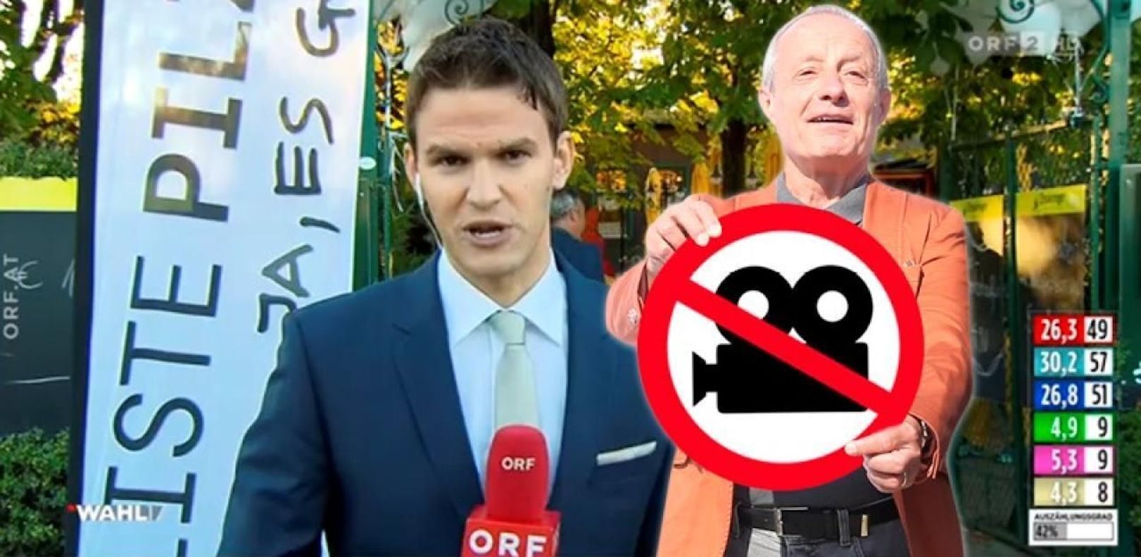 Weil er von den ORF-Wahlduellen ausgesperrt wurde, revanchierte sich Peter Pilz (r.) und sperrte den ORF von seiner Wahlparty aus.