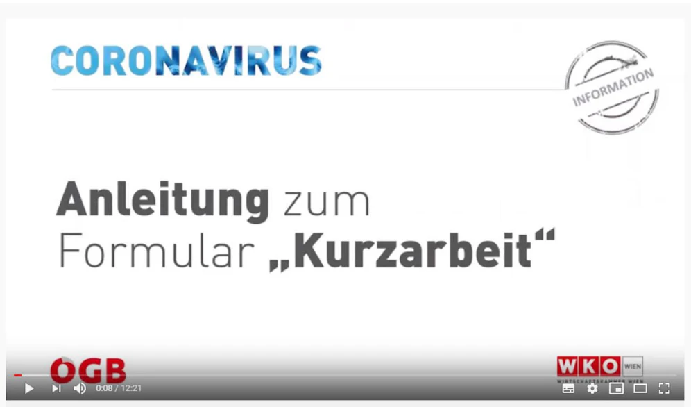 Neues Video-Tutorial hilft beim Ausfüllen des Antrags auf Kurzarbeit.