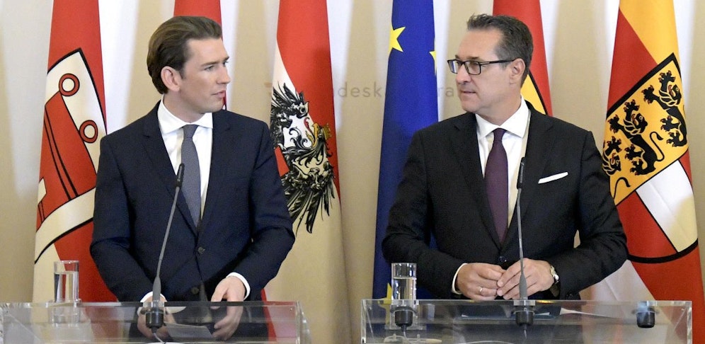 Bundeskanzler Sebastian Kurz (ÖVP), Vizekanzler Heinz-Christian Strache (FPÖ).