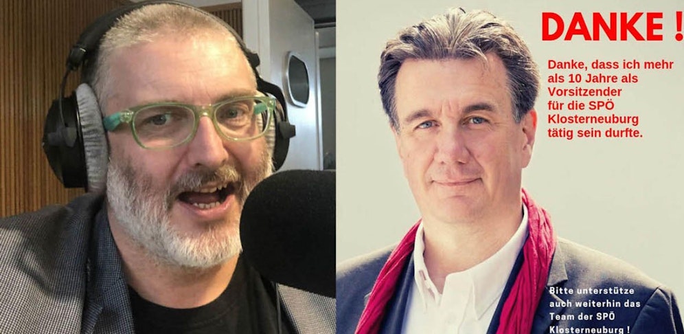 Radio Wien-Moderator Hadschi Bankhofer (l.); Zehn Jahre lang war Stefan Mann Vorsitzender der SPÖ in Klosterneuburg.