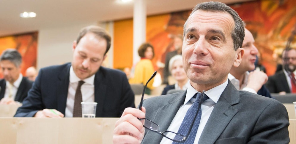 Sitzung des Nationalrates beginnend mit Wahl der neuen Präsidiumsmitglieder und Erklärung der neu angelobten Türkis-Blauen Regierung, im Bild SPÖ-Klubobmann Christian Kern.
