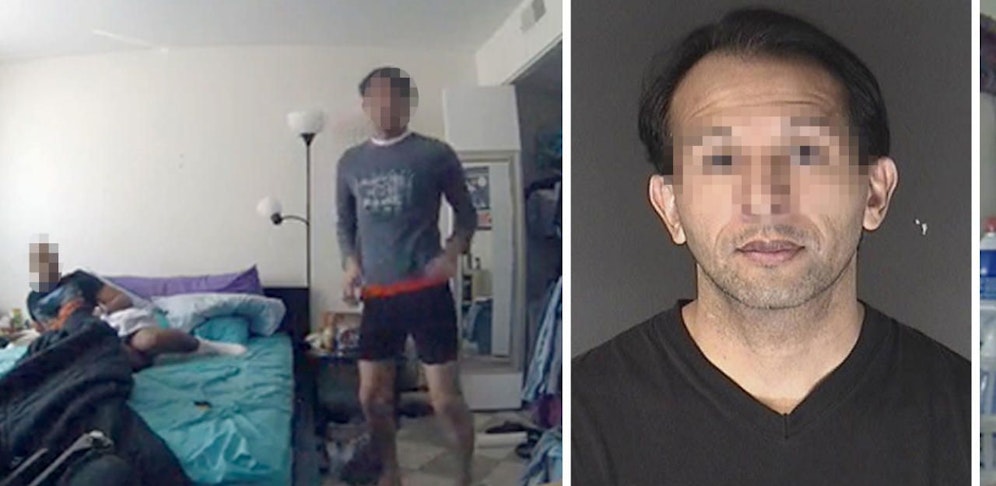 Eine Überwachungskamera filmte den rolligen Vermieter bei seinem Schäferstündchen.