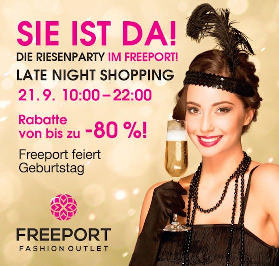 Feiern Sie mit Freeport Fashion Outlet, denn am 21.09. winken für alle Besucher viele tolle Überraschungen!