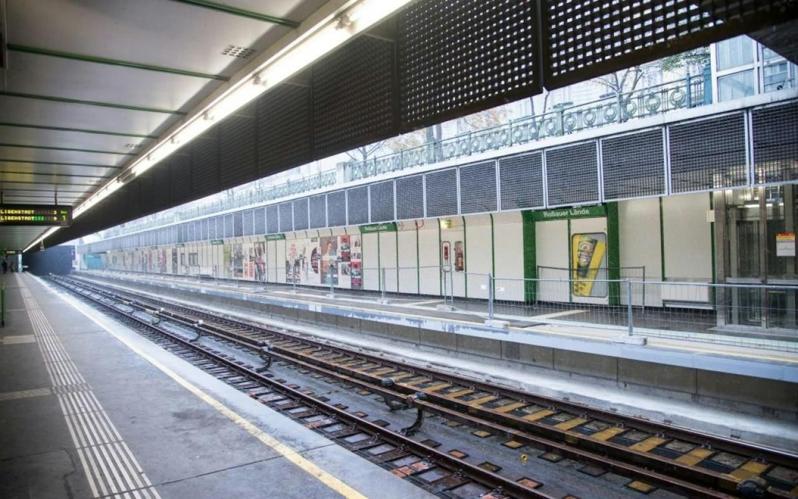 Wegen Sanierung wird der Bahnsteig in der U4-Station Roßauer Lände ab 26. November in Richtung Heiligenstadt gesperrt. (c) Wiener Linien/Tizian Ballweber