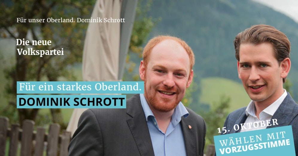 Schrott und Kurz im Nationalratswahlkampf 2017.