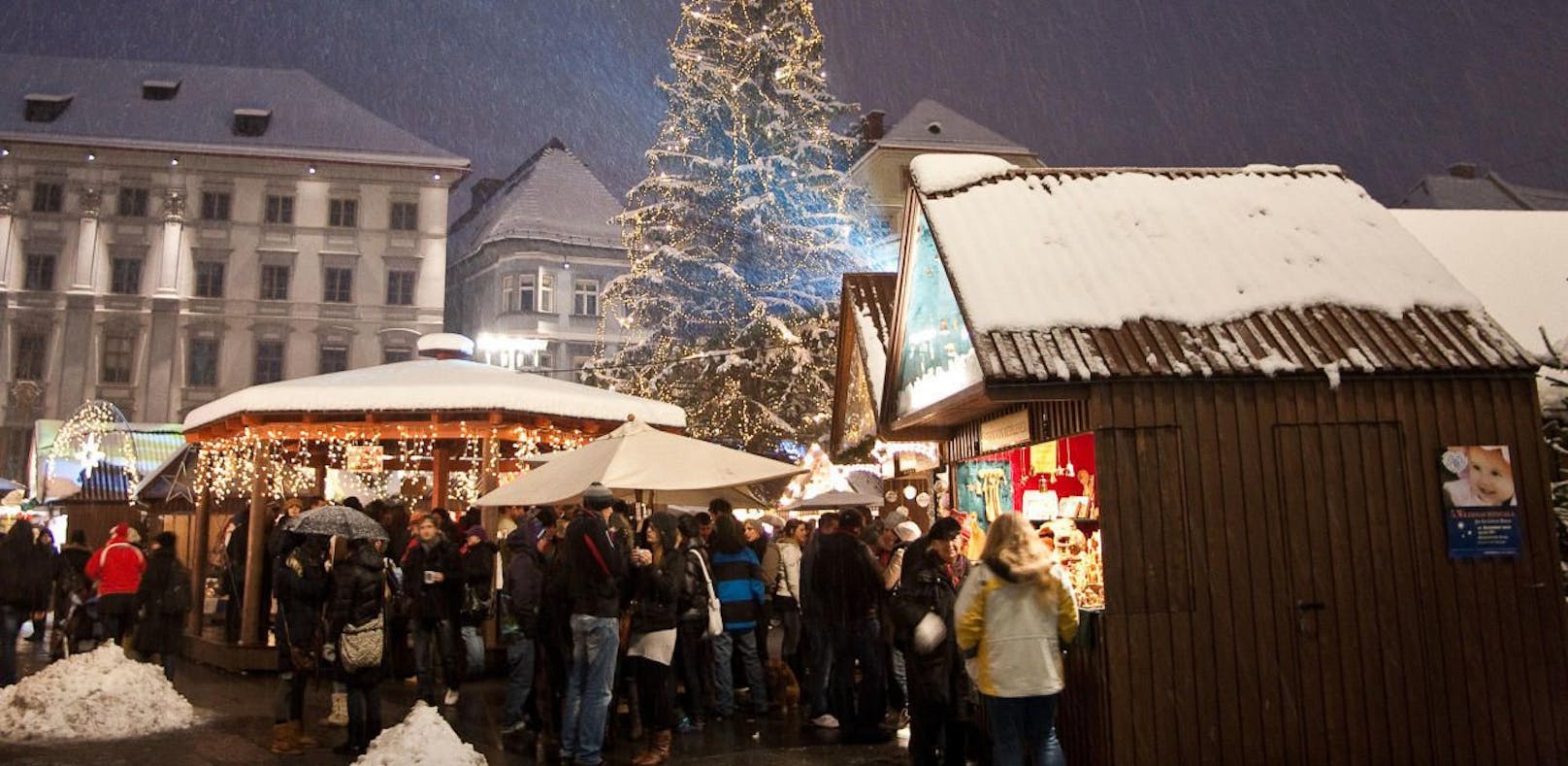 In Graz ist eine weiße Weihnacht garantiert.