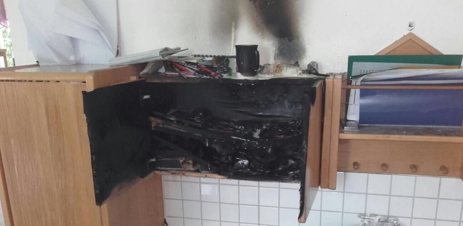 Feuer im Kindergarten: Küchenschrank brannte