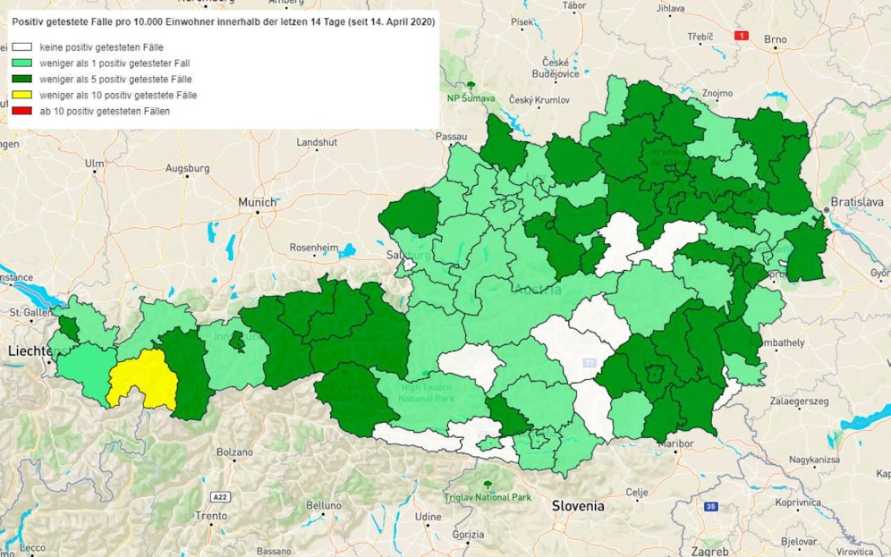 Die Coronavirus-Ampel des Complexity Science Hubs Vienna