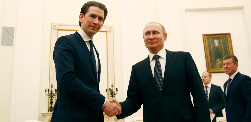 Sebastian Kurz mit dem russischen Präsidenten Wladimir Putin. 