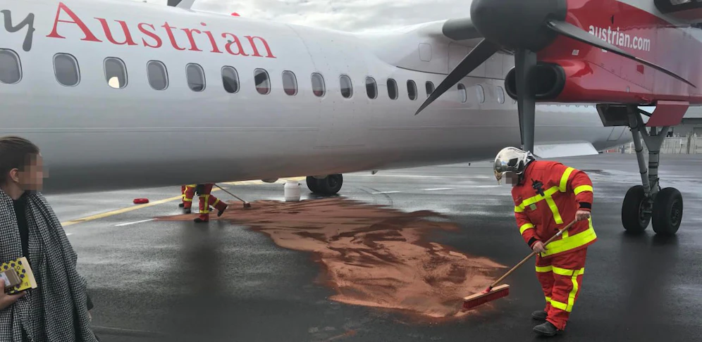 AUA Flieger verlor Treibstoff in Lyon
