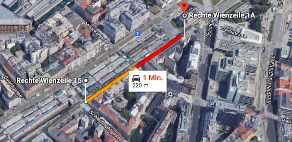 Fahrbahnsanierungsarbeiten auf der Rechten Wienzeile zwischen Schleifmühlgasse und Getreidemarkt