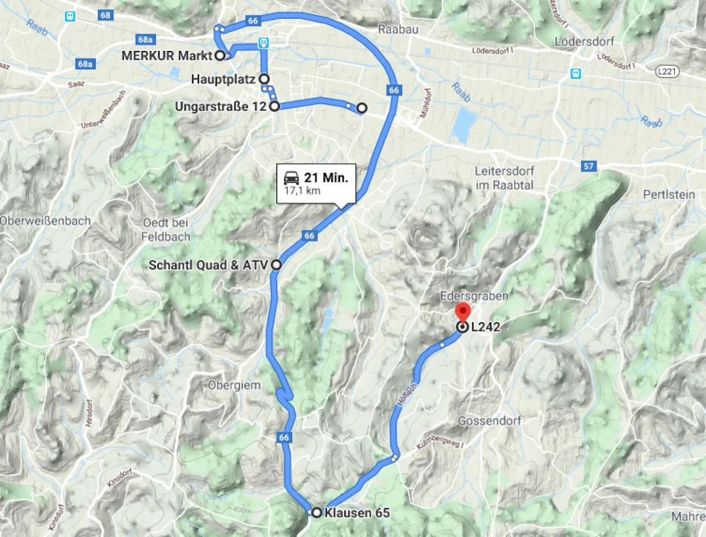 Die Fluchtroute des 18-jährigen Autofahrers.