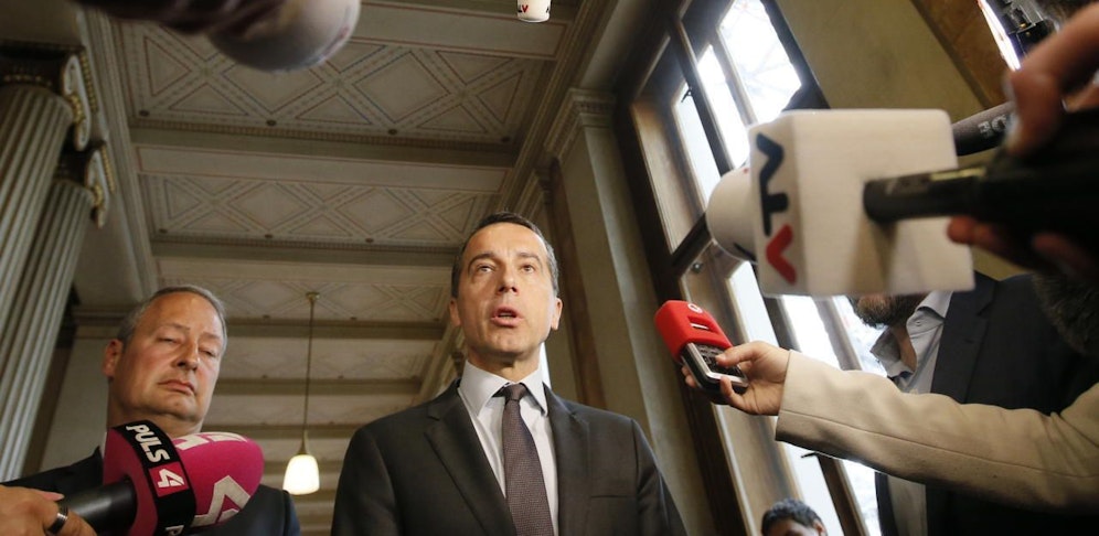 Kanzler Christian Kern am Dienstag nach dem Ministerrat im Parlament.