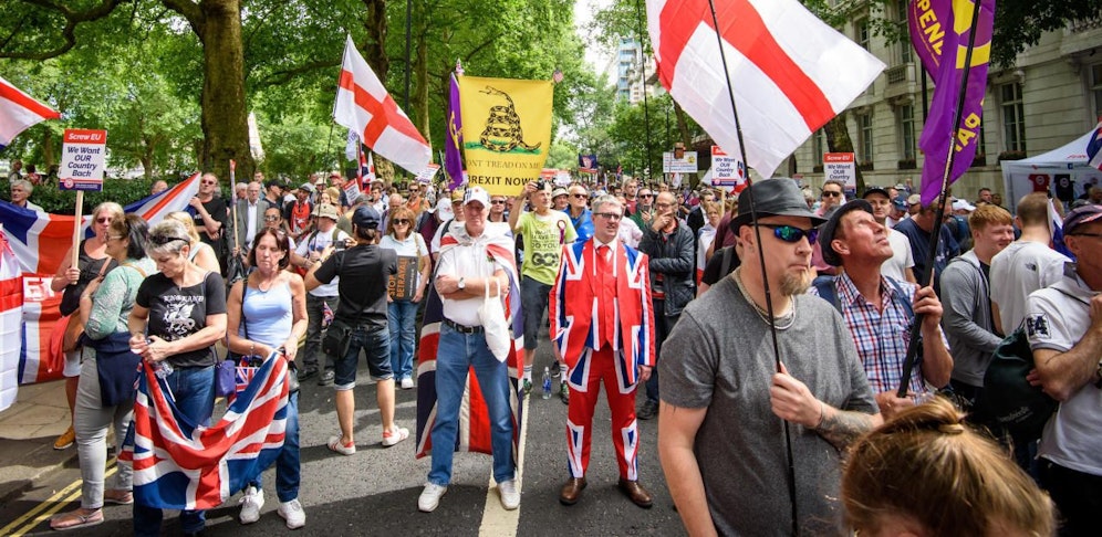 Befürworter des Brexit bei einer Kundgebung