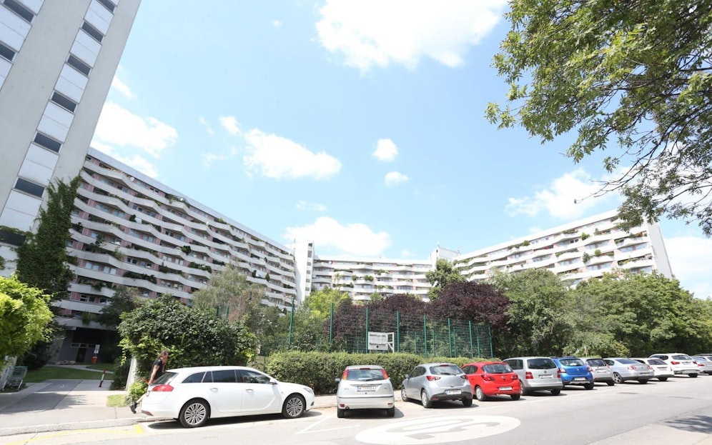 Olof-Palme-Hof in Wien-Favoriten. In diesem Gemeindebau leben rund 1.400 Menschen.