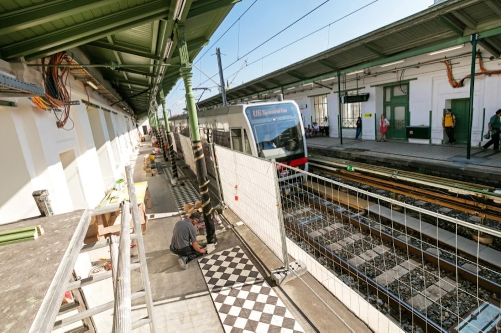 Die U6-Station Währinger Straße wird ab 3. April weiter saniert. Der Bahnsteig in Richtung Floridsdorf ist gesperrt.