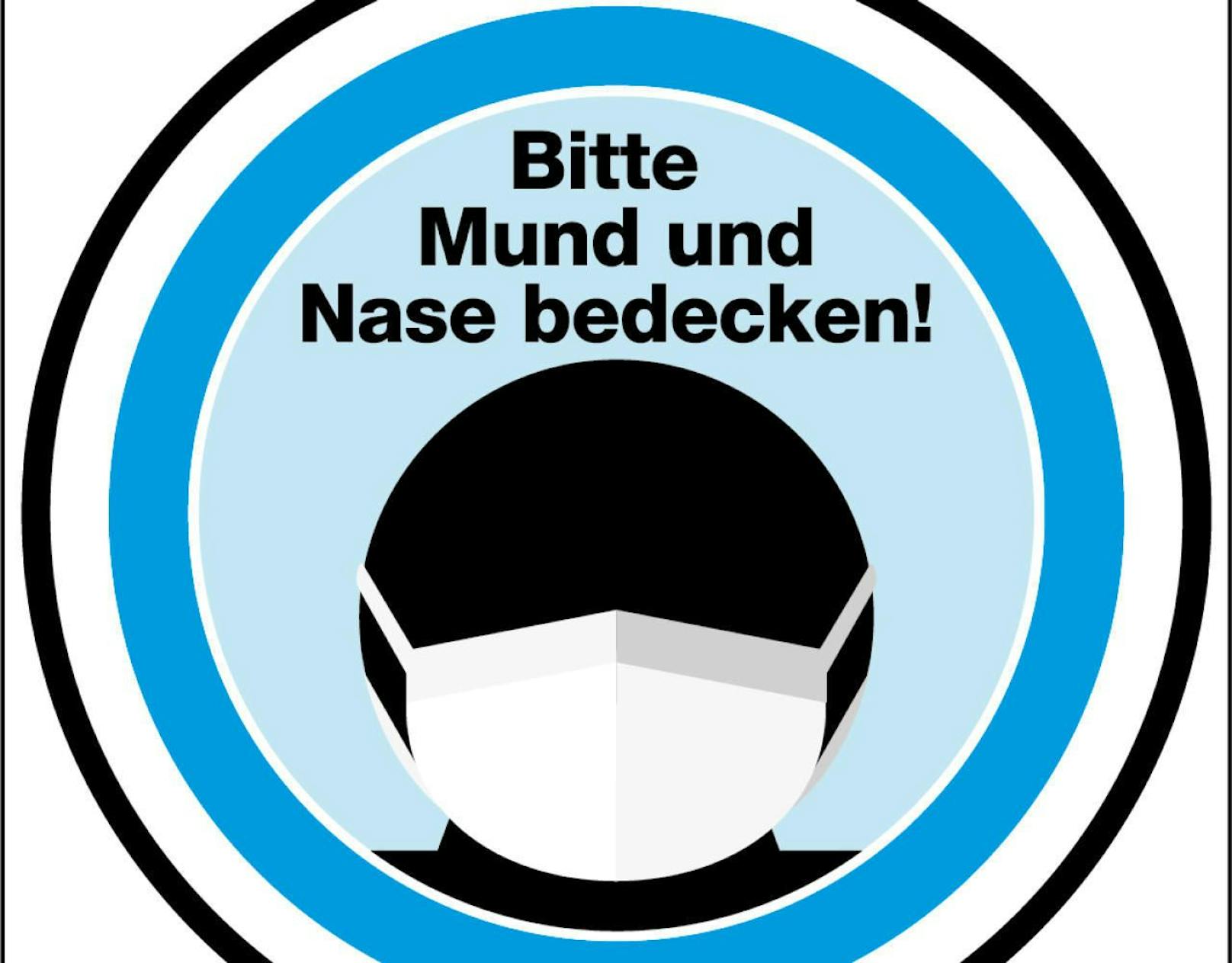 Dieses Piktogramm weist auf die Masken-Pflicht in den Wiener Linien hin.