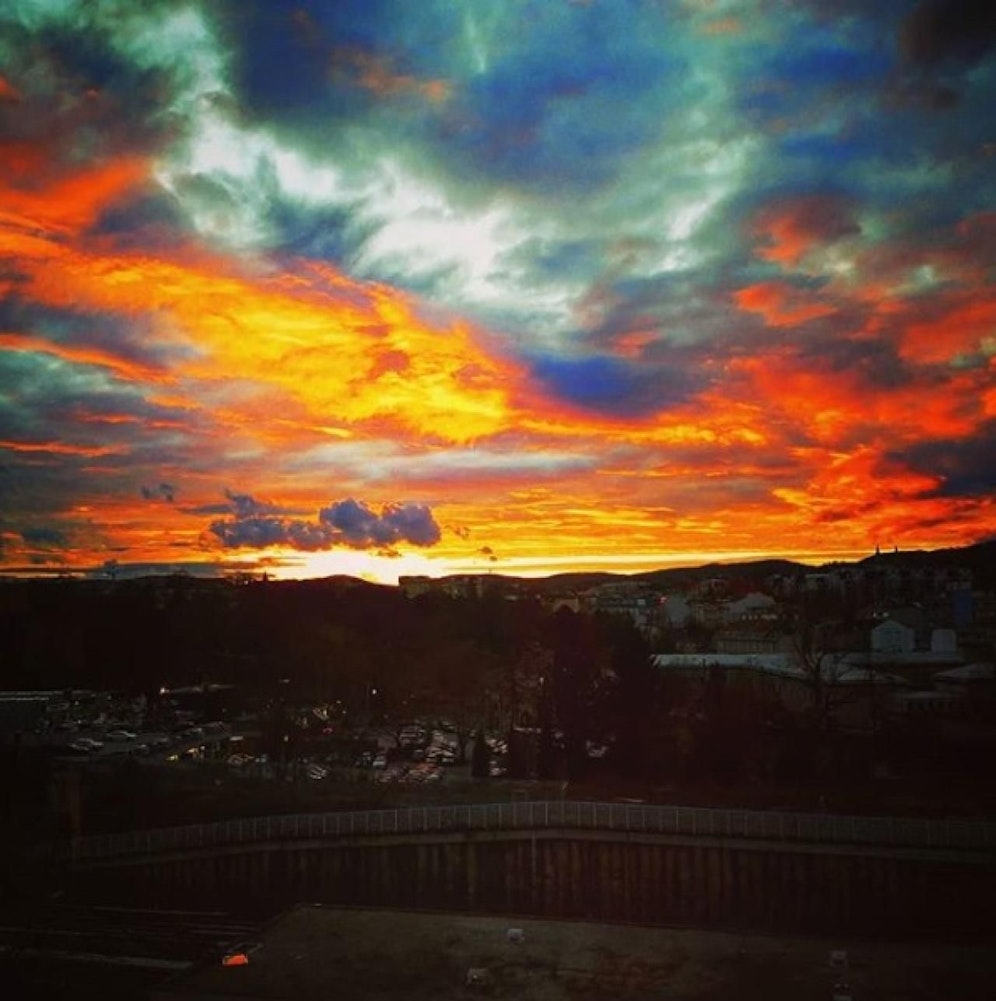 So ging die Sonne am Freitag über Wien unter. 