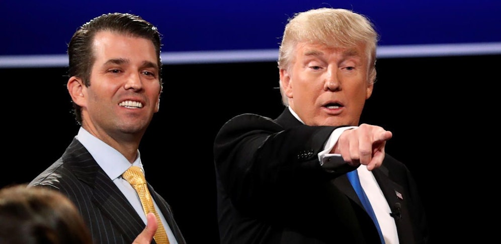 Donald Trump Jr. mit seinem Vater im Wahlkampf um das Präsidentenamt.