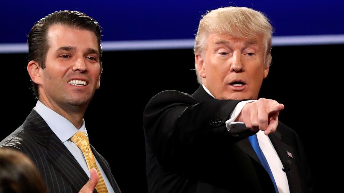 Donald Trump Jr. with his father during the presidential election campaign.REUTERS