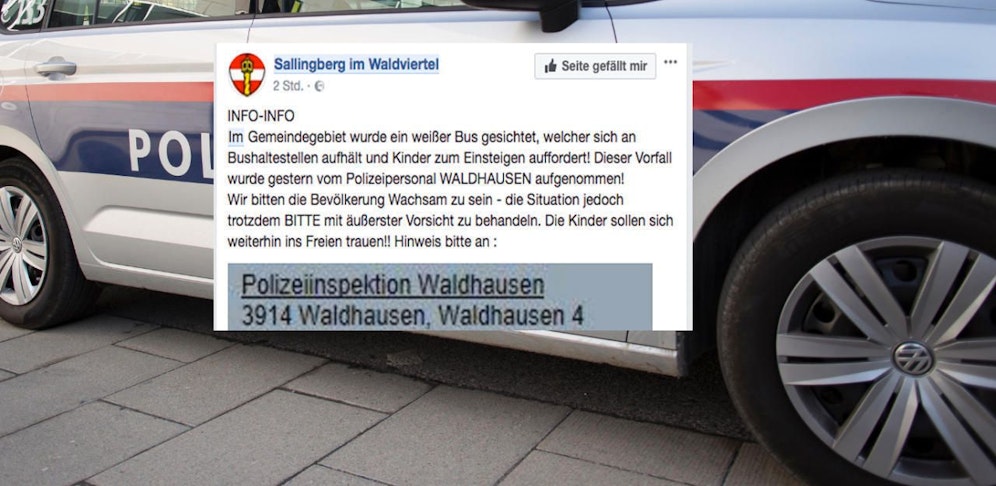 Facebook-Posting der Gemeinde  Mutter erstattete Anzeige bei der Polizei.