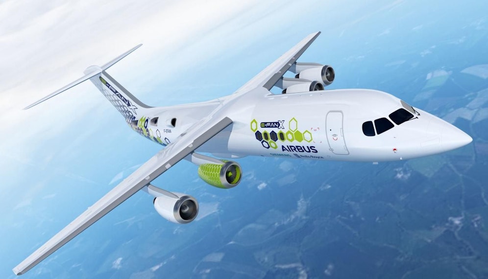 2017 stellte Airbus schon den hybrid-elektrischen E-Fan X vor. (Foto: Airbus)