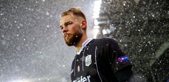 Joao Klauss im dichten Schneetreiben von Trondheim. In der Europa League rieselt es für die Linzer auch Millionen.