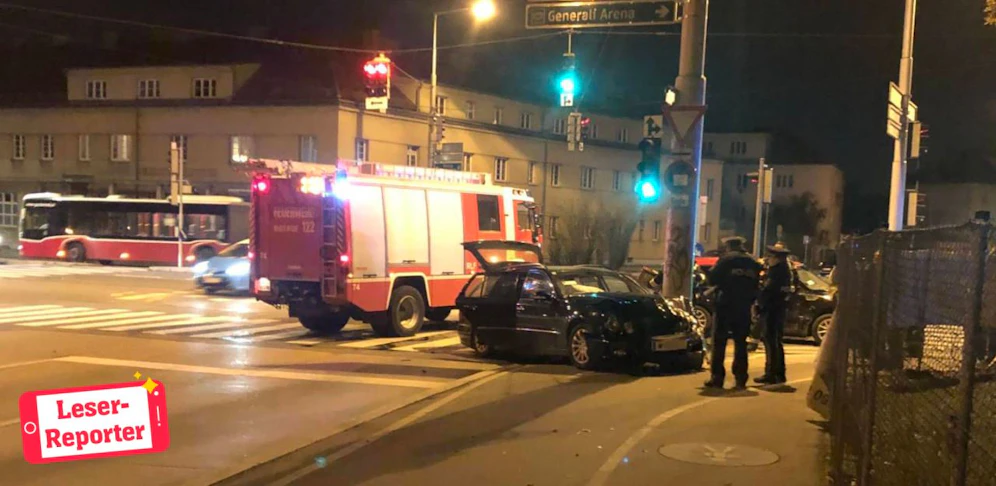 Unfall in Wien-Favoriten am Montagabend.
