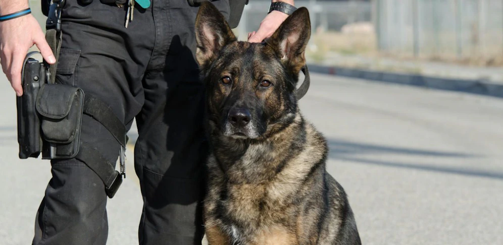 Eine Polizeihundestaffel spürte den Tatverdächtigen auf.