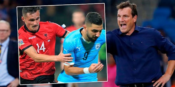 Israel-Teamchef Herzog (r.) vertraute in der Startelf auf Salzburg-Sürmer Dabbur.