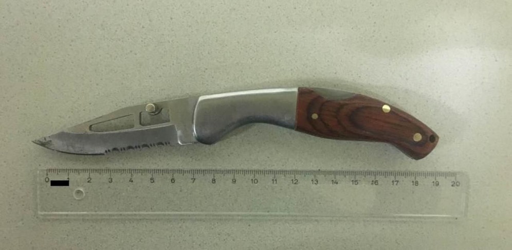 Die Tatwaffe des Verdächtigen.