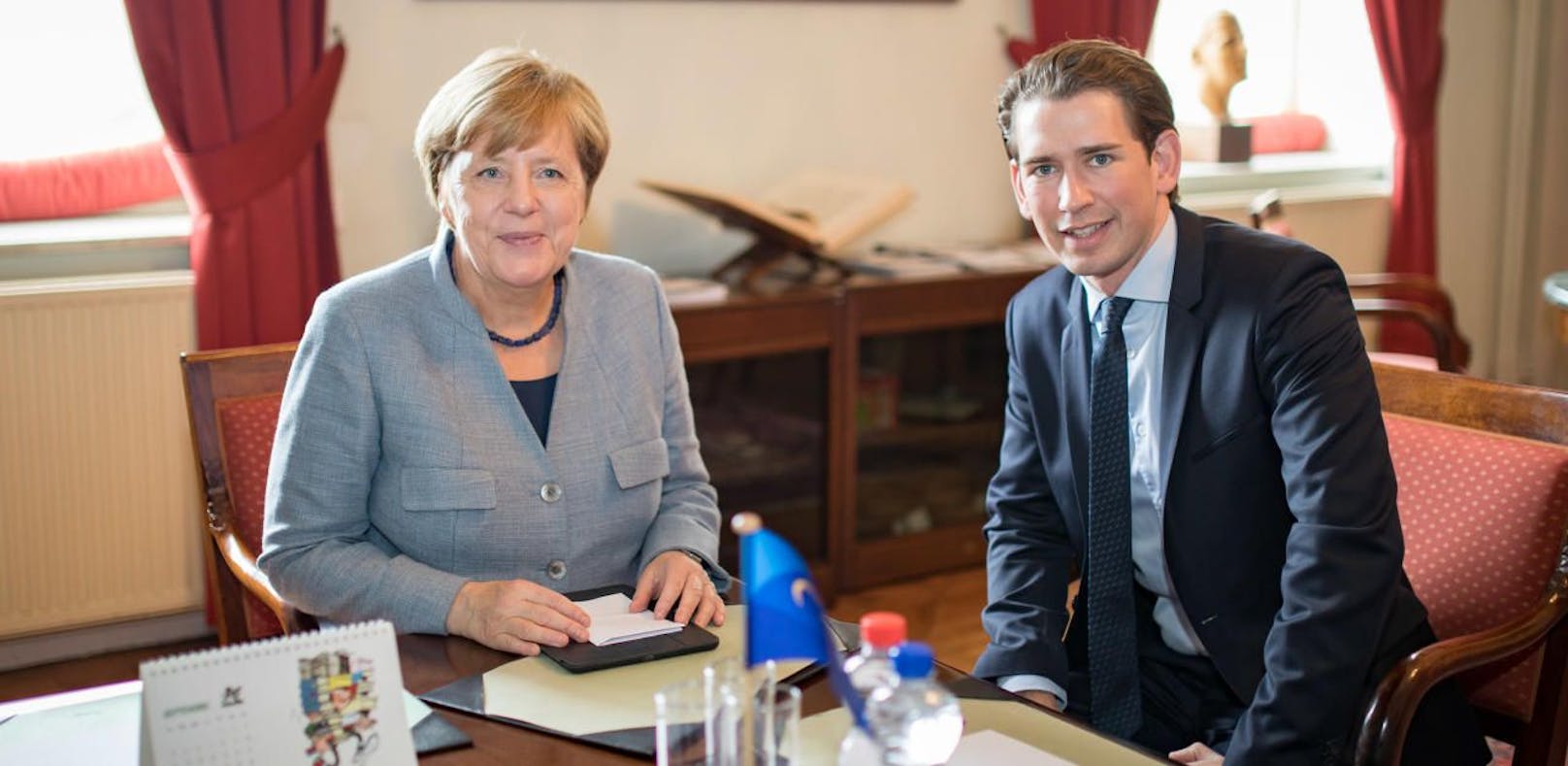 Die deutsche Kanzlerin Angela Merkel mit Sebastian Kurz (Archivbild)
