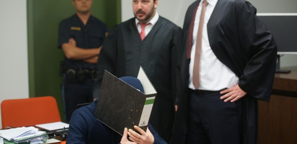 Der Angeklagte Daniel K.  vor Gericht in München. Credit: Daniel von Loeper 