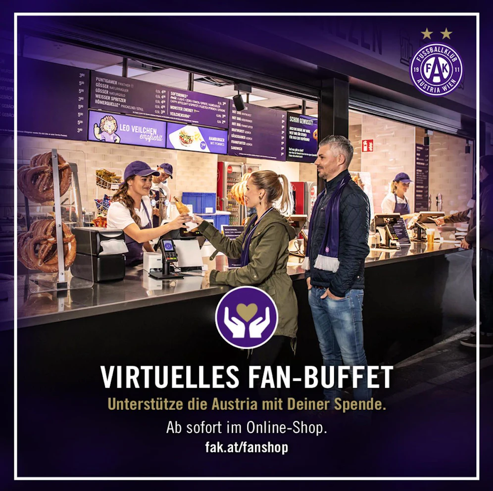 Die Austria-Fans können virtuell einkaufen. 
