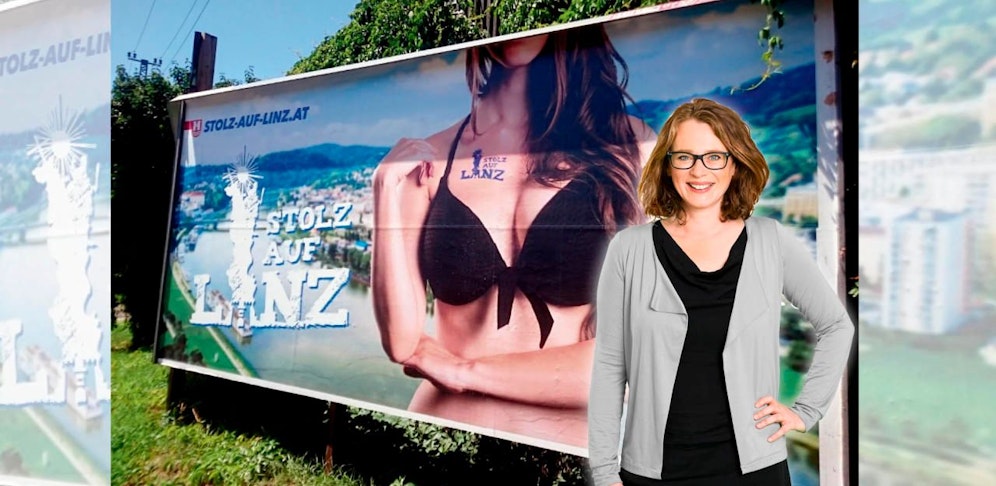 Eva Schobesberger (Grüne) will, dass die FPÖ-Plakate abgehängt werden.
