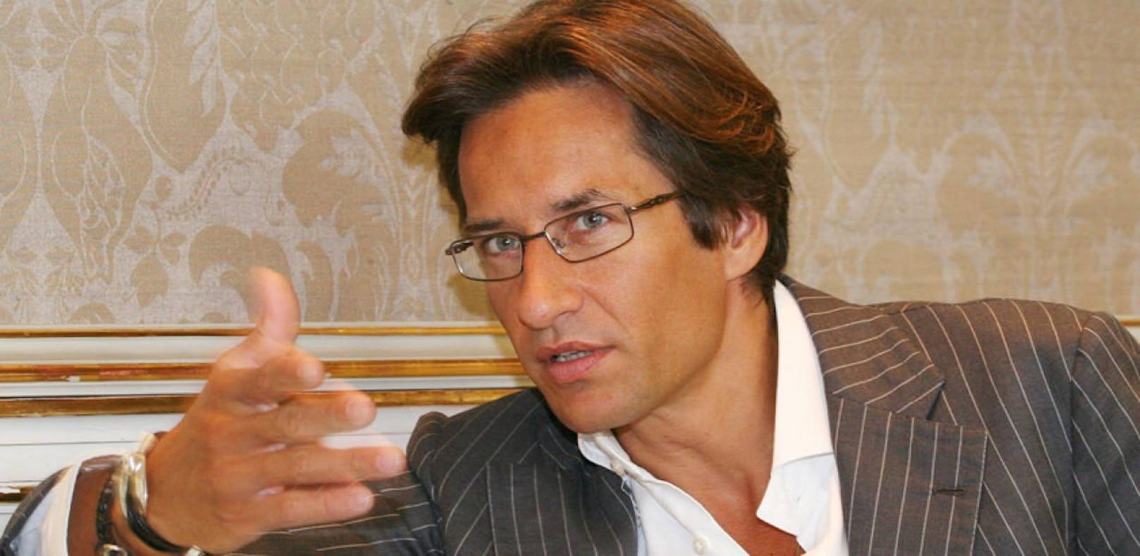 Grasser bei einem Interview im August 2008