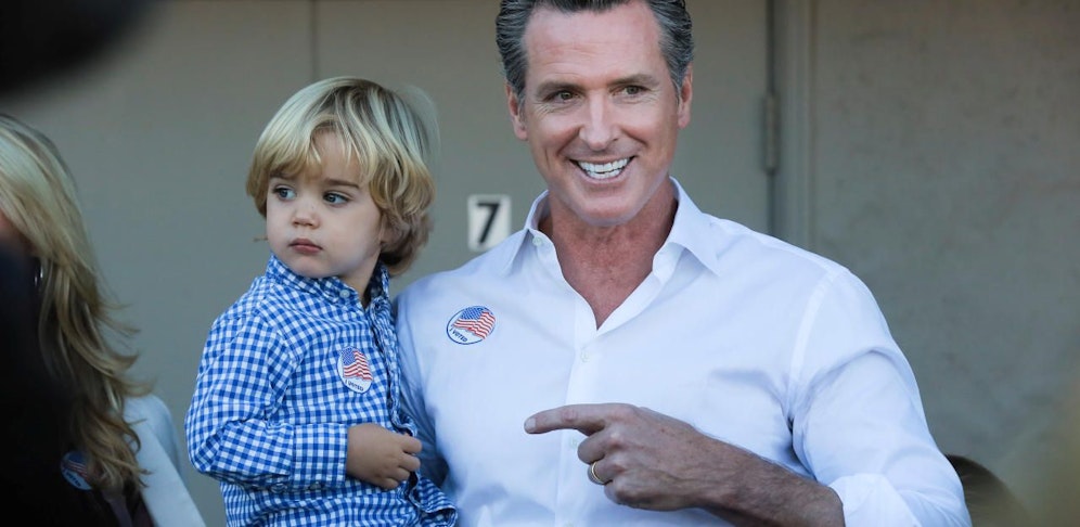 Gavin Newsom mit Sohn Dutch.