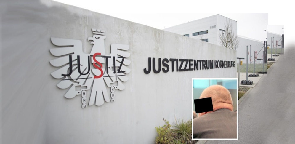 Der Angeklagte (55) vor Gericht in Korneuburg