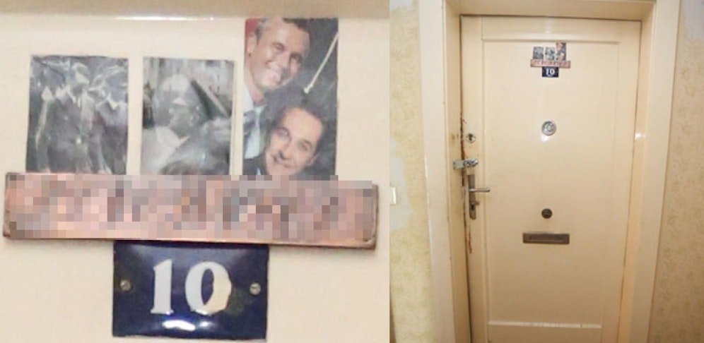 Hitler, Strache und Hofer an der Wohnungstür.