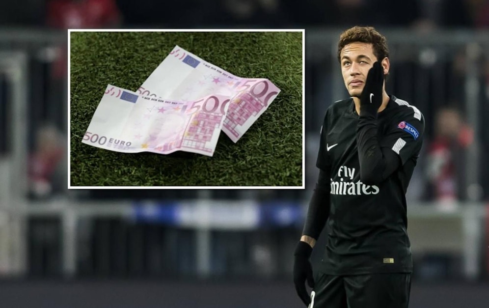 Neymar wird mit Falschgeld beworfen