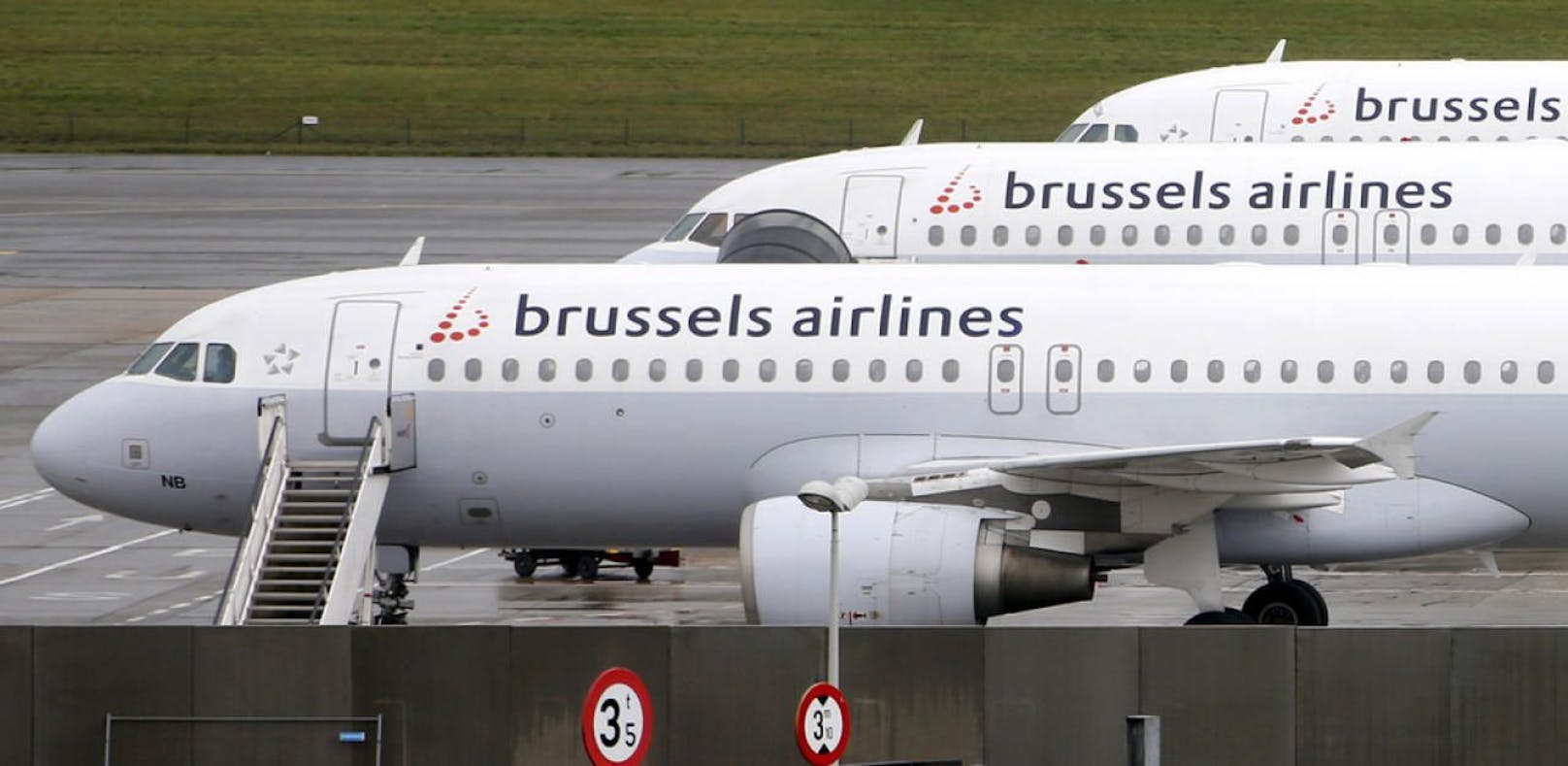 Brussels Airlines Mitarbeiter streiken.