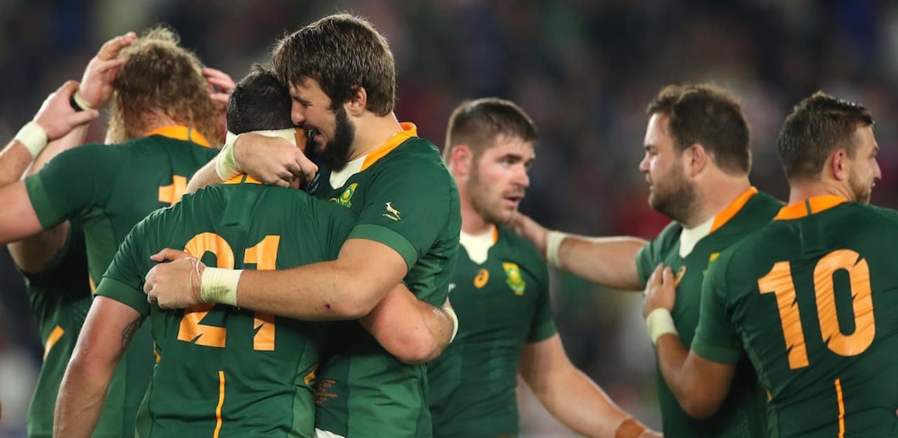 Die Springbocks jubeln über den Finaleinzug.