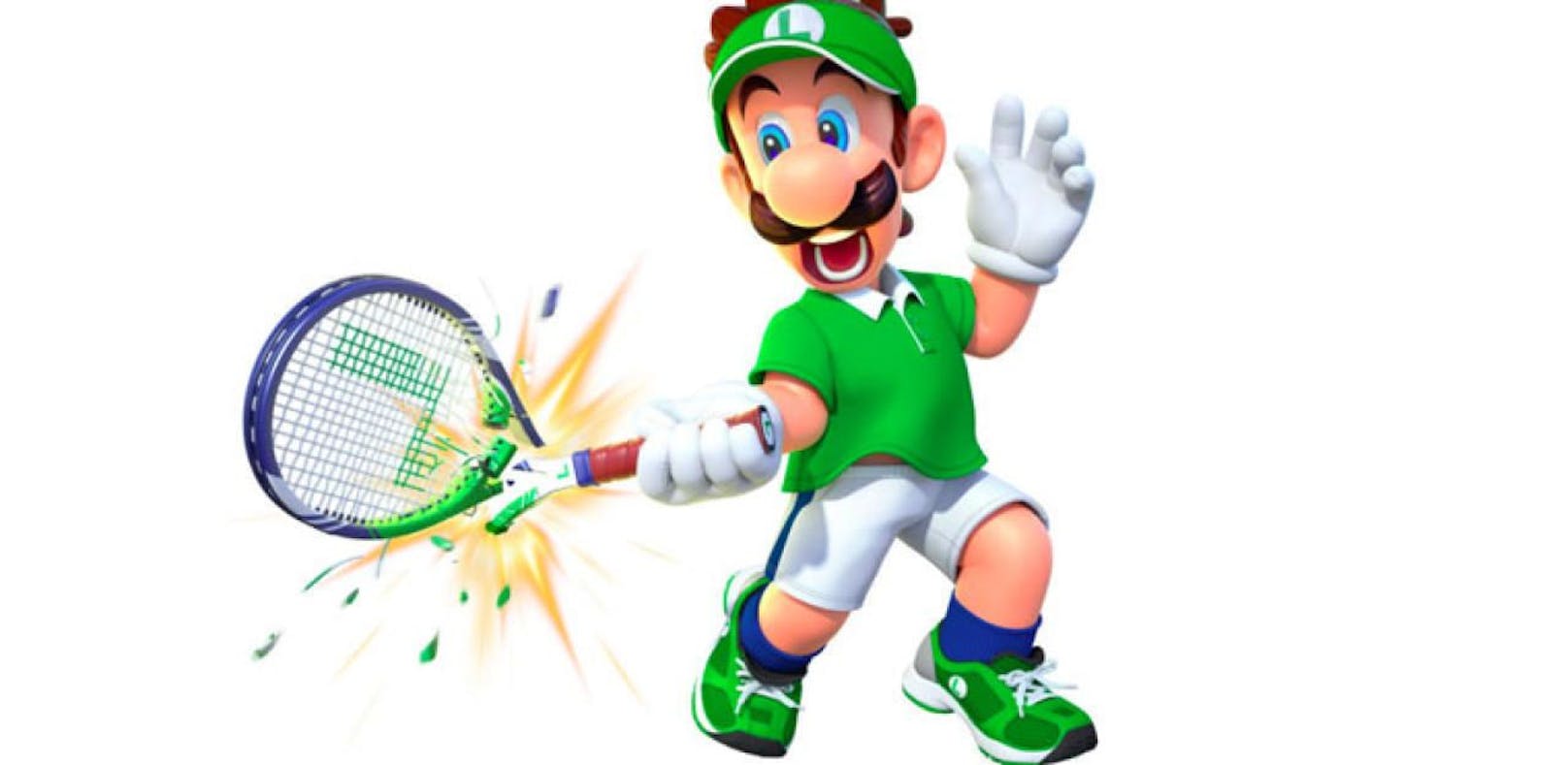 Nintendo-Spielfigur Luigi hat eine verdächtige Beule in der Tennis-Hose