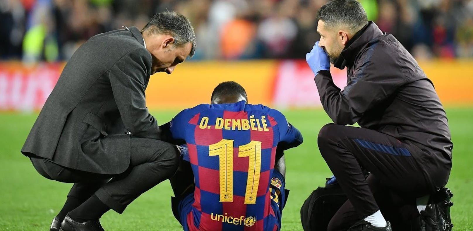 Ousmane Dembele fehlt dem FC Barcelona bis zum Saisonende. 