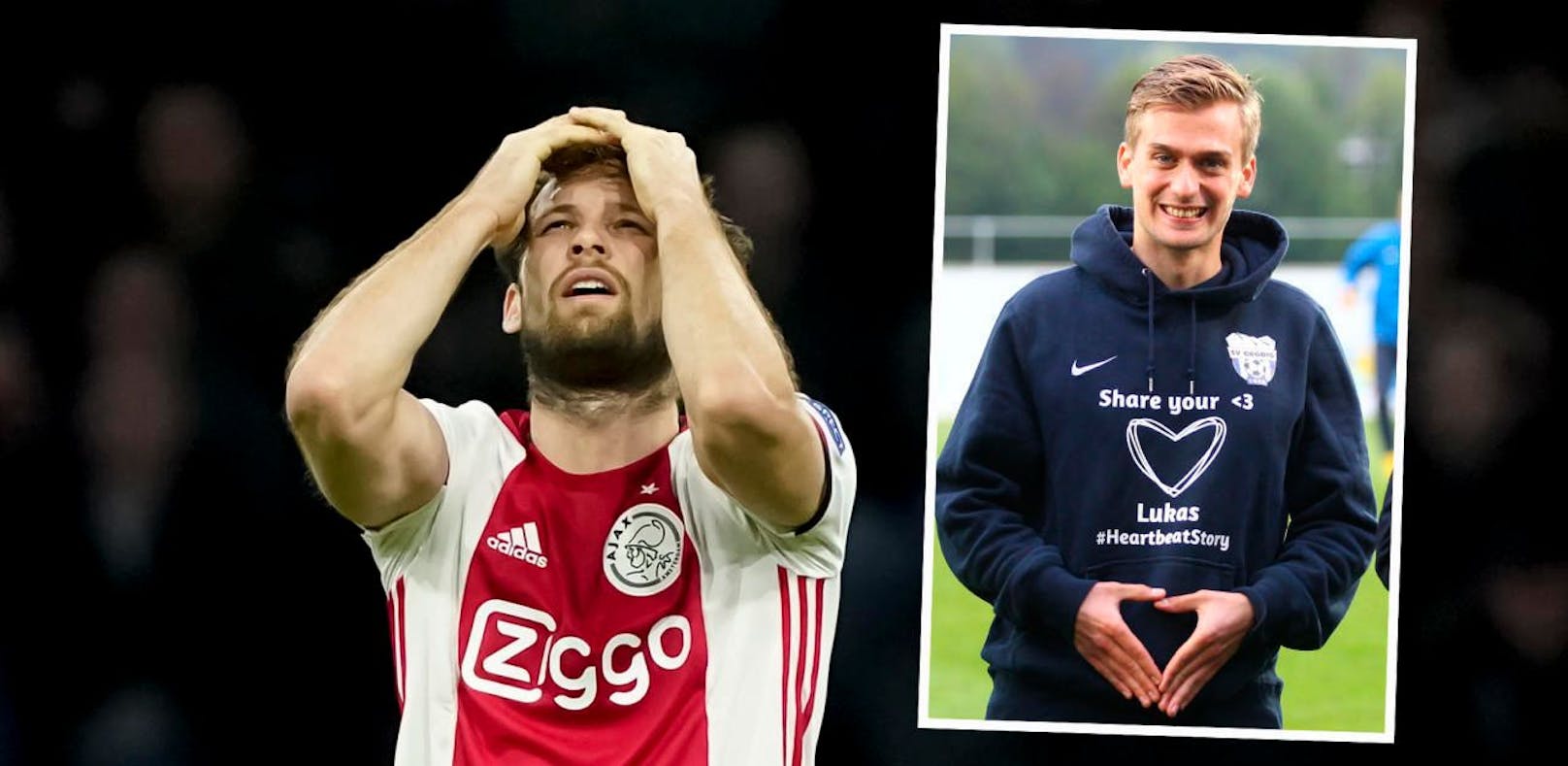 Daley Blind (Ajax) bekam die Diagnose Herzmuskelentzündung. Lukas Schubert (r., Grödig) hat das am eigenen Leib erfahren müssen.