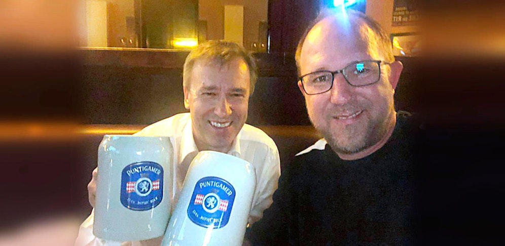 Offenbar wieder ziemlich beste Freunde - Sturm-Präsident Jauk und sein Geschäftsführer Sport Kreissl. 